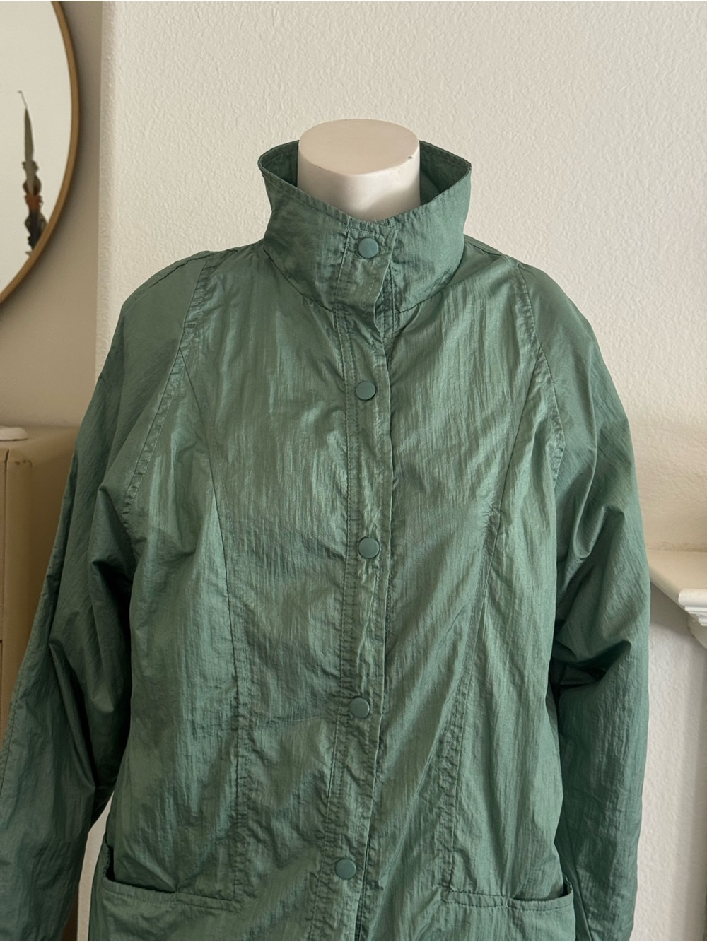 Vintage Haband Lightweight Green High-Collar Women's Jacket